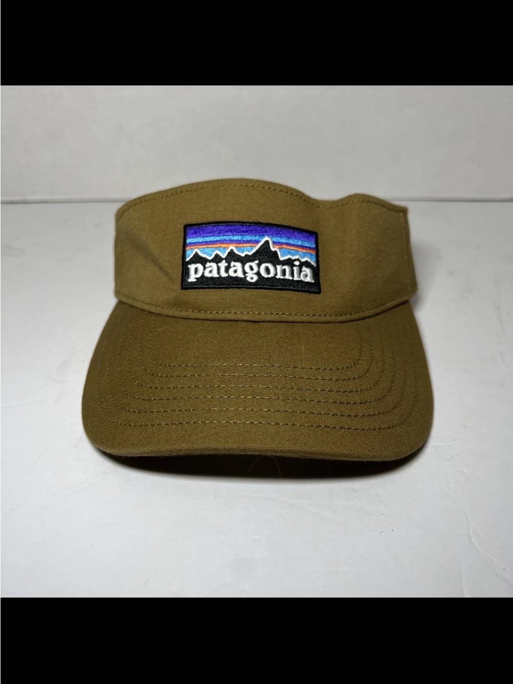 Patagonia mustard Visor with Mountain Logo Patch